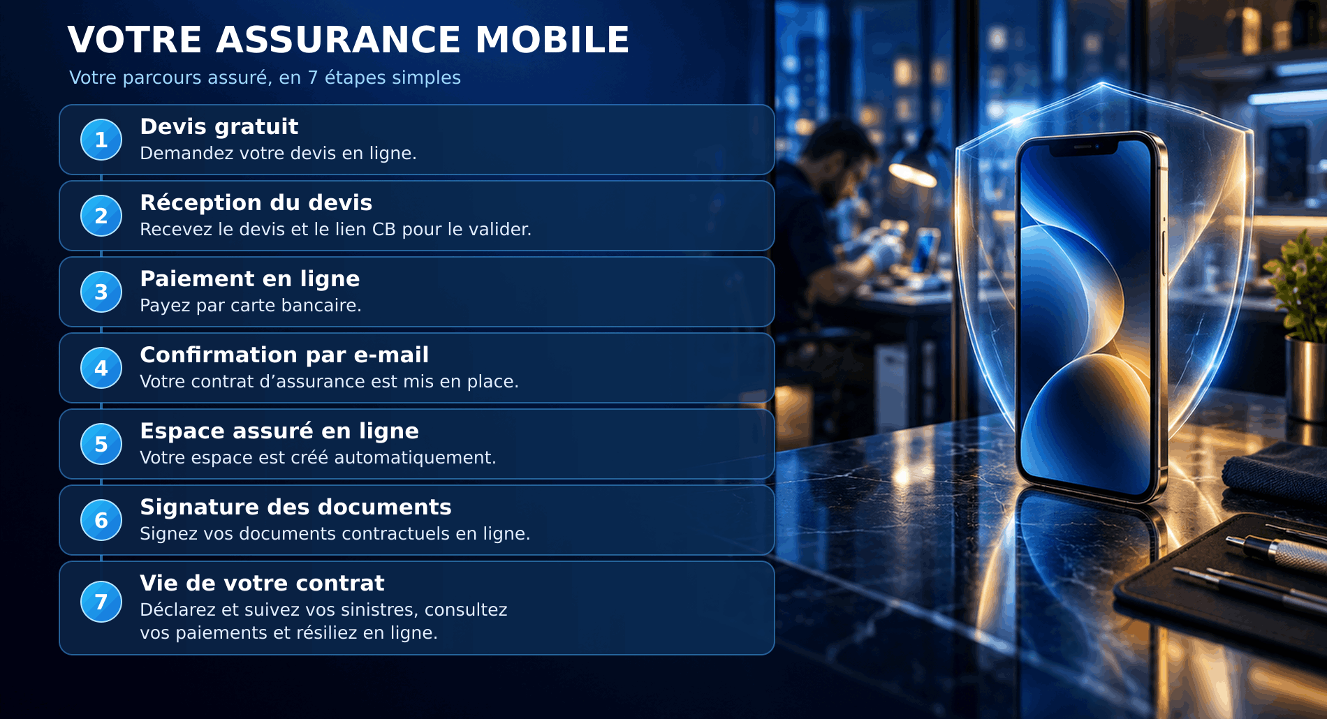 Parcours de souscription à l’assurance mobile en sept étapes